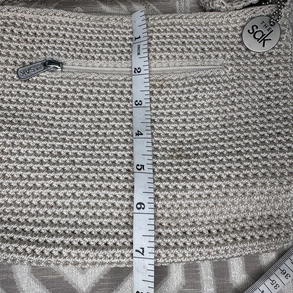 The Sak Vintage Y2k‎ Crochet Knit Bohemian Cream ivory Shoulder Bag - Picture 5 of 7